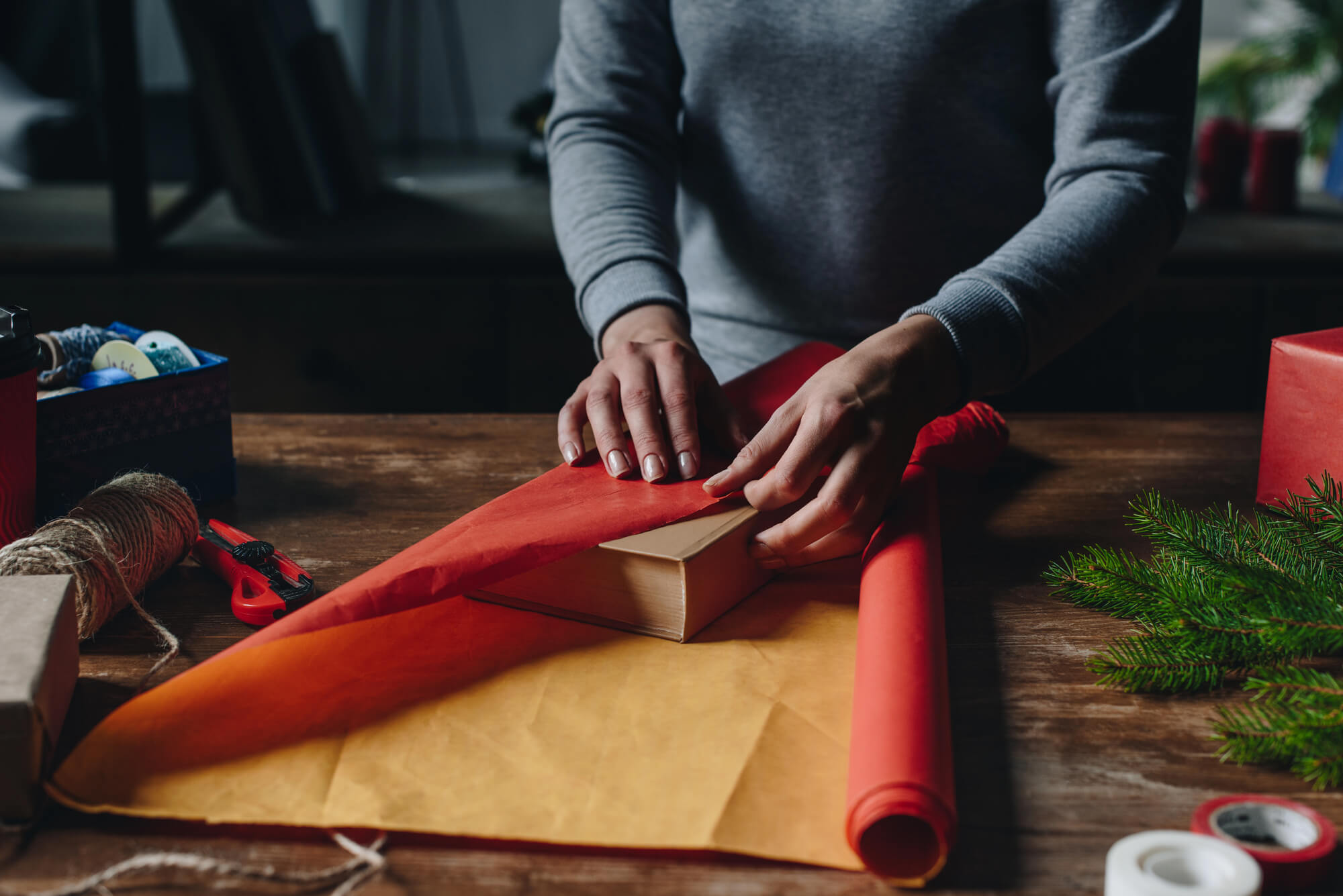 Man wrap a book